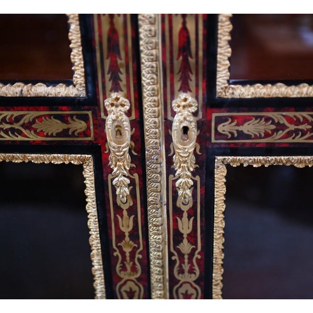 French Boulle Vitrine Display Cabinet For Sale - Image 11 of 15