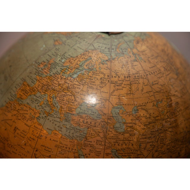 Blue 20th Century Rand McNally Terrestrial Globe For Sale - Image 8 of 9