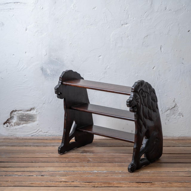 Victorian Carved Lion Library Steps, 19th Century For Sale - Image 10 of 13