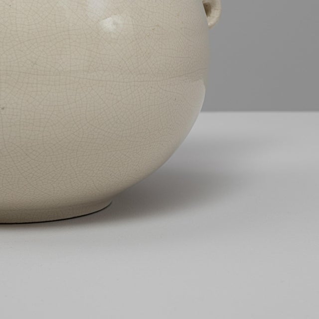 20th Century Italian White Ceramic Vase With Handles For Sale - Image 13 of 18