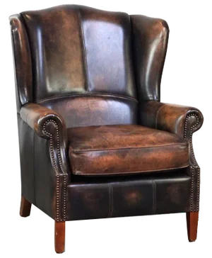 English Style Leather Wing Chair