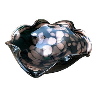 Vintage Italian Art Glass Bowl After Murano For Sale