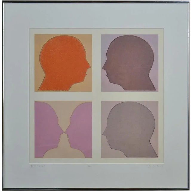 Beate Selzer, Silhouette Faces, 1990s, Lithograph, Framed For Sale - Image 9 of 9