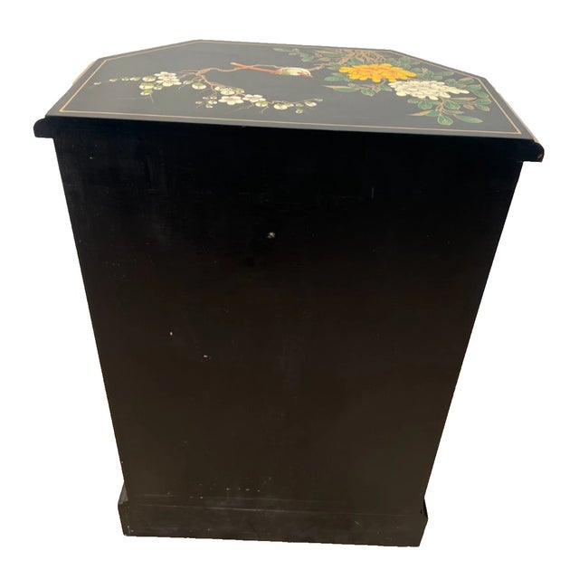 1990s Vintage Chinese Chest of Drawers Dresser Chinoiserie Mother of Pearl Applique For Sale - Image 5 of 11