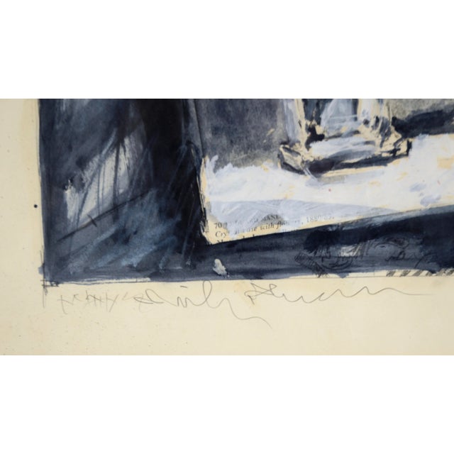 Contemporary "Broken Promises" - Abstracted Floral Still Life in Acrylic and Pencil on Paper For Sale - Image 3 of 6