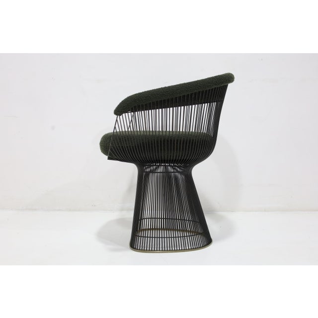 Coffee Warren Platner for Knoll Bronze Frame Dining Chairs in Deep Green Boucle' For Sale - Image 8 of 12