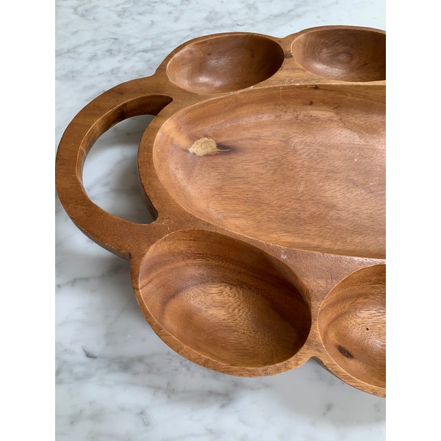 Mid Century Wood Serving Tray Platter Chairish