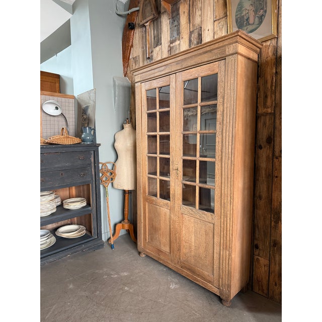 Large Antique Oak Display Cabinet, 1890s For Sale - Image 8 of 16