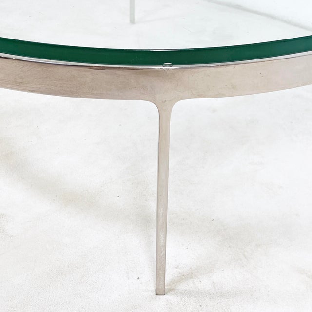 Mid-Century Modern Nicos Zographos Coffee Table in Polished Steel With Glass Top For Sale - Image 3 of 5
