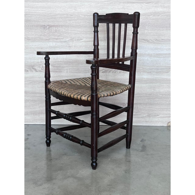 Pair of Spanish Horseshoe Back and Cane Armchairs For Sale - Image 4 of 9