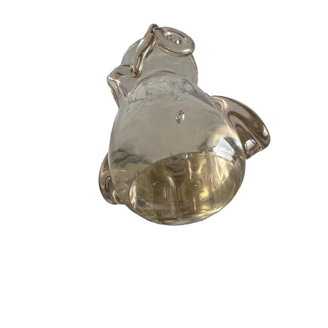 1970s Hand-Blown Glass Owl Paper Weight For Sale - Image 4 of 9