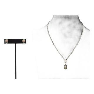 Tahitian Pearl, Diamond, and 14k White Gold Jewelry Set For Sale