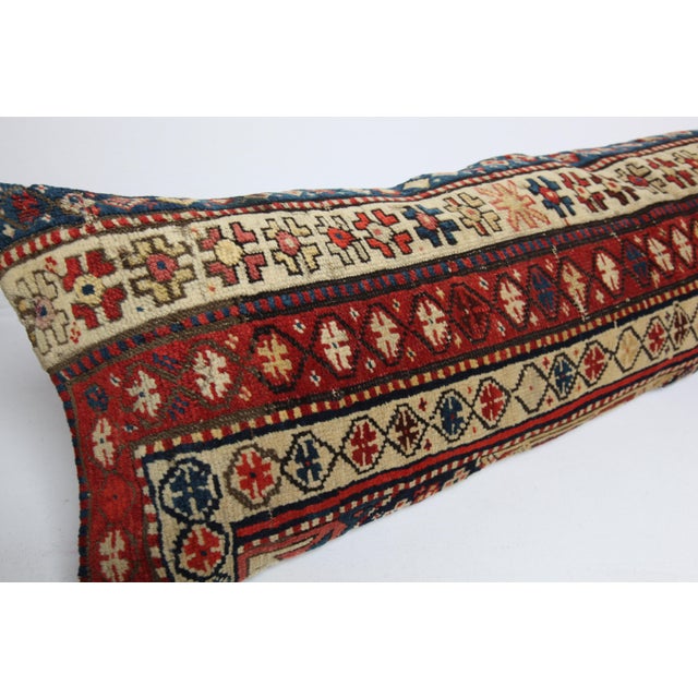 Textile Antique Caucasian Rug Pillow Cover for Moder Home Decoration -13'' X 47'' For Sale - Image 7 of 13