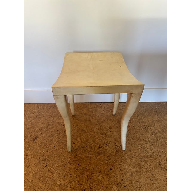 1990s Vintage R & Y Augousti Parchment Mounted Vanity and Stool - Set of 2 For Sale - Image 17 of 17