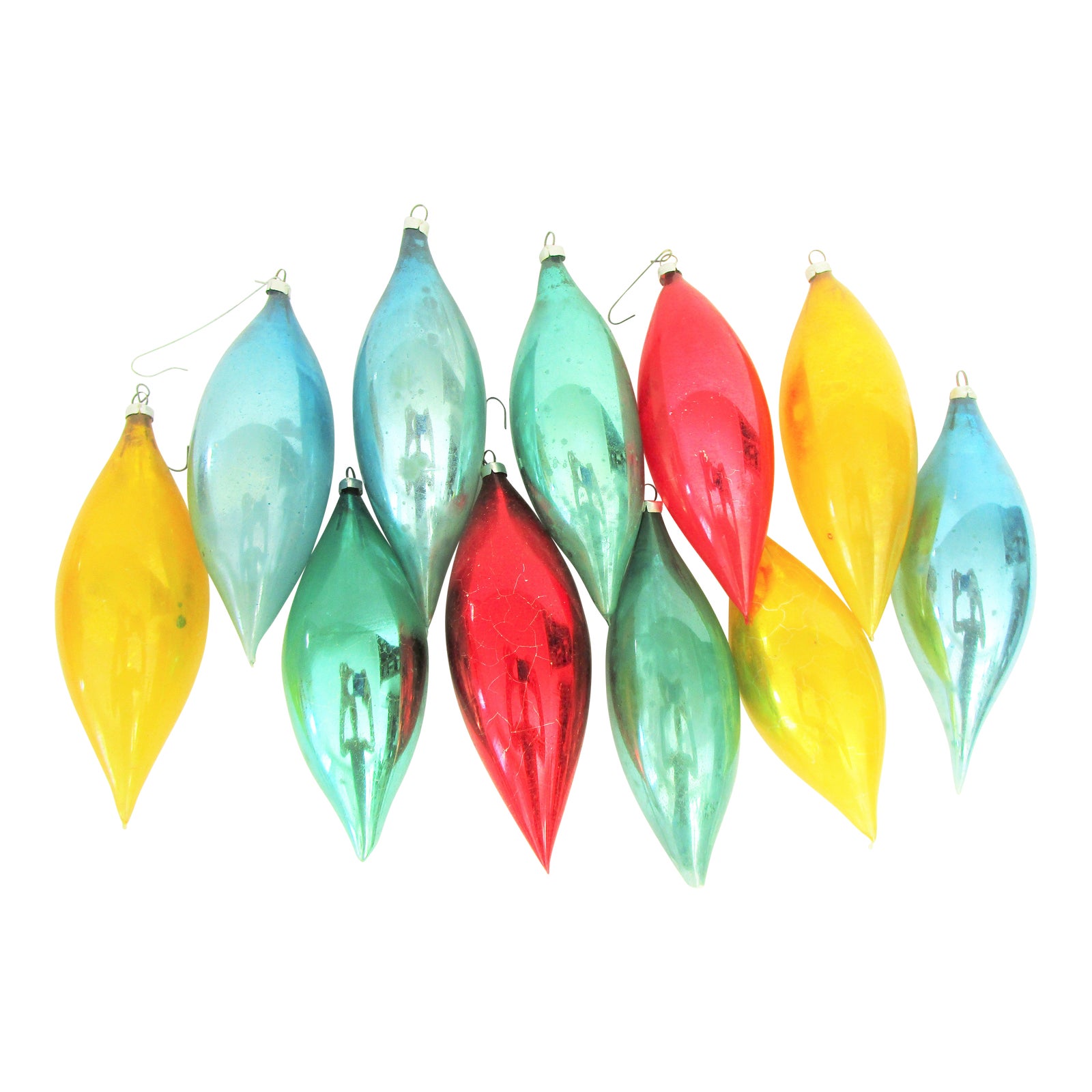 German HandBlown Glass Icicle Christmas Ornaments S/11 Chairish