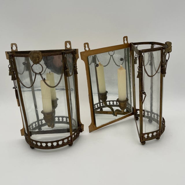 Late 19th Century Pair of Late 19th Century Neoclassical Lion Head Candle Sconces For Sale - Image 5 of 7