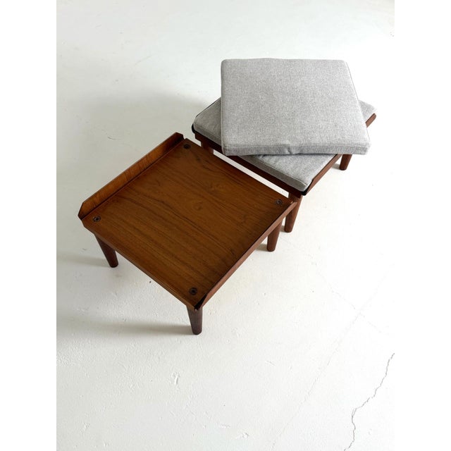 Gold Danish Teak Stools, 1960s, Set of 2 For Sale - Image 8 of 10