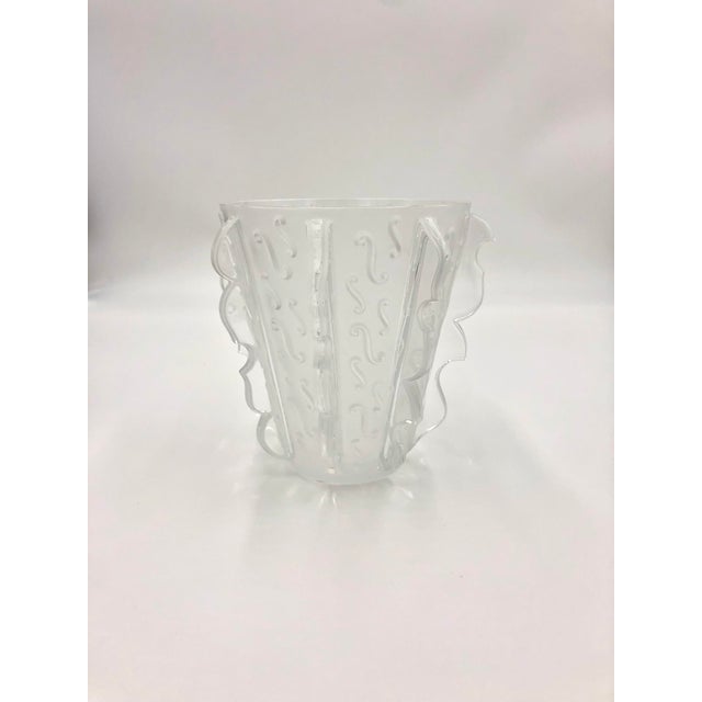 Glass 1990s Lalique Mossi Frosted Vase For Sale - Image 7 of 7