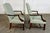 Pair of Textured Sea-Foam Green Upholstered Arm Chairs For Sale - Image 4 of 11