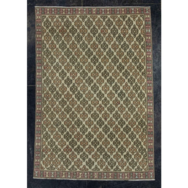 Brown Turkish Vintage Rug 4'4" x 6'3" #20710 For Sale - Image 8 of 8