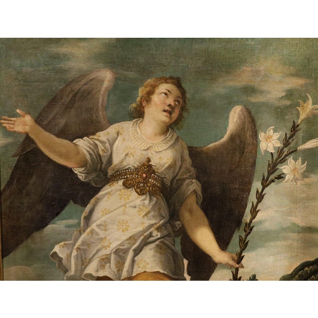 Bartolomé Román, the Announcing Angel, 1640, Oil on Canvas For Sale - Image 8 of 16