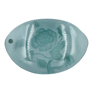 Mid 20th Century Dorothy Thorpe Signed & Etched Glass "Rose" Server For Sale