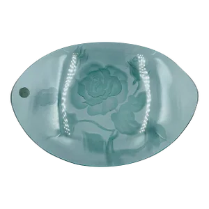 Mid 20th Century Dorothy Thorpe Signed & Etched Glass "Rose" Server