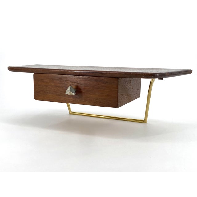 Mid-Century Modern Teak and Brass Key Console, 1950s For Sale - Image 17 of 17