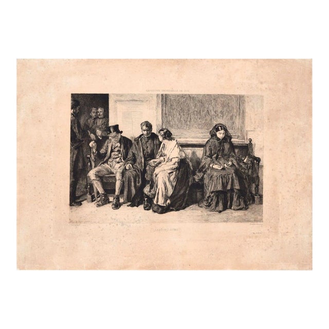 Leaving Home - Original Etching by E. Ramus After Franch Holl - 1878 1878 For Sale