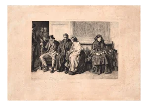 Leaving Home - Original Etching by E. Ramus After Franch Holl - 1878 1878