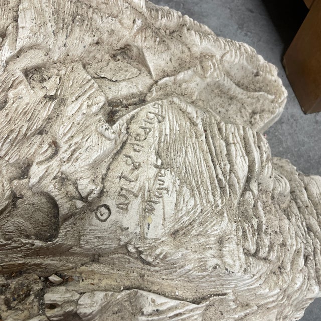 1970s Postmodern Faux Rock Plaster Console Table For Sale - Image 11 of 12