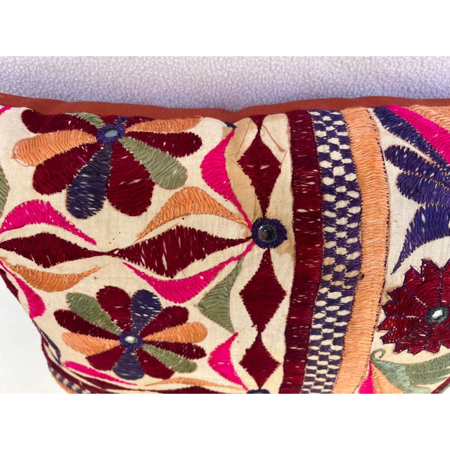 Pillow Upholstered With Uzbek Textile For Sale - Image 4 of 6