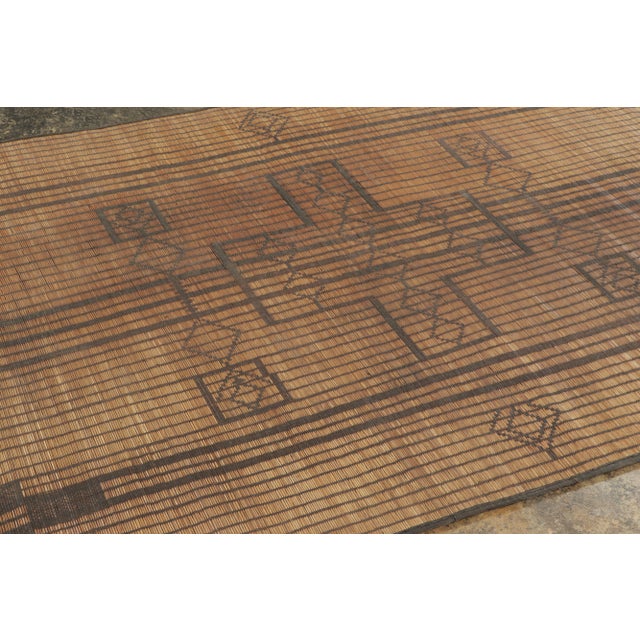 Traditional Vintage Moroccan Tuareg Mat With Rhythmic Tribal Geometry - Rug & Kilim For Sale - Image 3 of 5