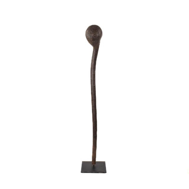 Wood Early 20th Century Zulu Knobkerrie Carved Walking Stick on Custom Base South Africa For Sale - Image 7 of 8