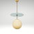 Unique Early Paavo Tynell pendant light for Taito from 1930s. Features a frosted glass plate above a round cased glass...