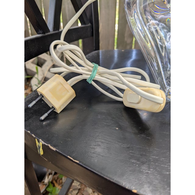 Vintage Mid-Century Modern Daum France Clear Art Glass Table Lamp Base For Sale In Houston - Image 6 of 8