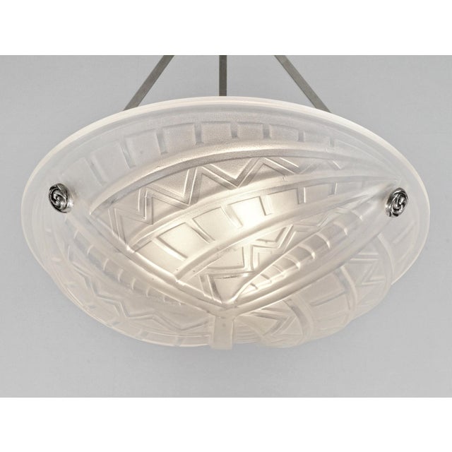 French Art Deco Pendant Light by Noverdy 1920s France For Sale - Image 6 of 9