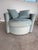 Transitional Custom Portofino Swivel Cuddle Chair in Seafoam Velvet — The Joneses, Los Angeles For Sale - Image 3 of 4