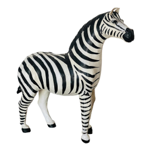 20 Th C Paper Mache Zebra Figurine