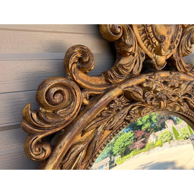 Large Federal Giltwood Eagle Convex Mirror, 20th Century For Sale - Image 12 of 14