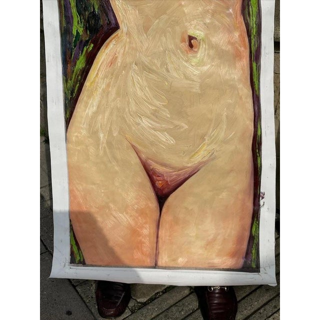 Modernist Nude Figure, Oil on Canvas For Sale - Image 4 of 5