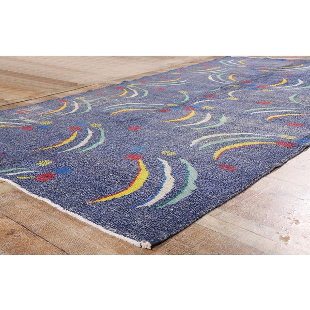 Blue Zeki Muren Vintage Turkish Sivas Rug, 05'11 X 09'07 For Sale - Image 8 of 10