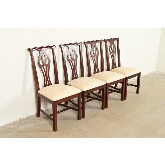 Thomasville Georgian Carved Mahogany Dining Chairs, Set of Four For Sale - Image 13 of 13