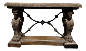 Antique Italian Terracotta & Iron Center Table