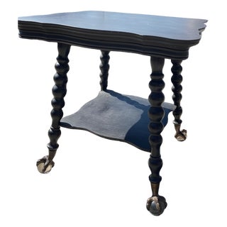 Square Barley Twist Table with Ball Feet, 1890s For Sale