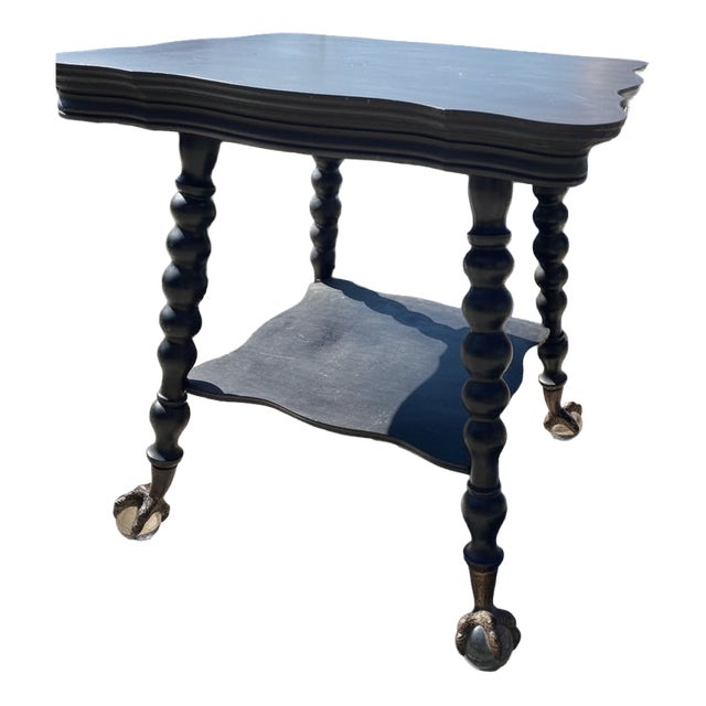 Square Barley Twist Table with Ball Feet, 1890s For Sale