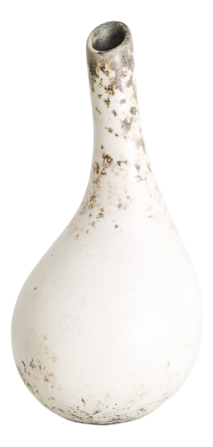 Mid-Century Swedish White and Brown Stoneware Vase by Hans Hedberg, 1950s