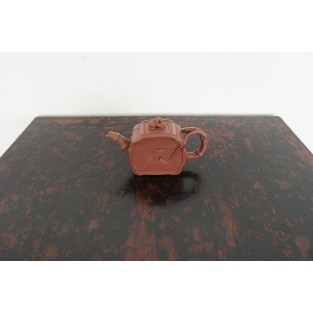 1950s 1950s Chinese Relief Design Pottery Teapot For Sale - Image 5 of 14
