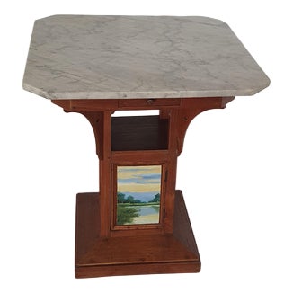 Indonesian Table with Marble Top For Sale