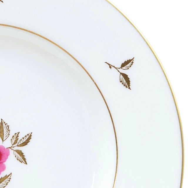 Vintage Lenox Bone China Bread Plates Gold Trim Rose Pattern Usa Mid-Century Tableware Set of 9 For Sale - Image 9 of 12